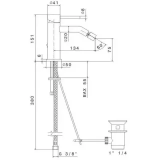 Смеситель для биде Kerama Marazzi Eterna 69623XKM.50.050 сталь